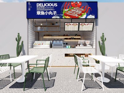 现代奶茶店3D模型下载